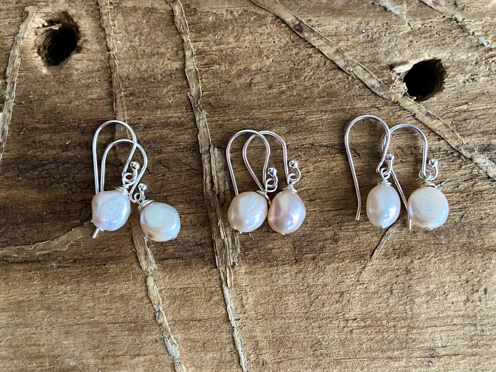 PINK BAROQUE PEARL EARRINGS