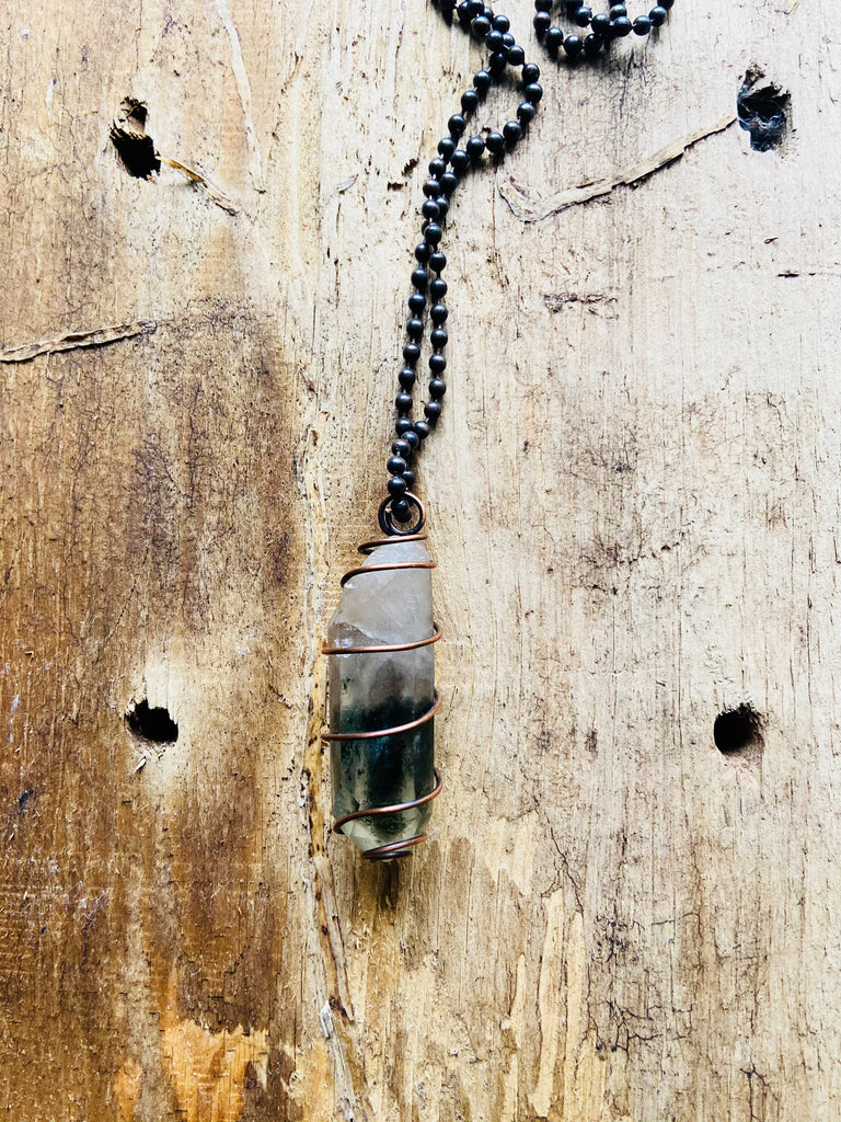 Chlorite in Quartz Necklace