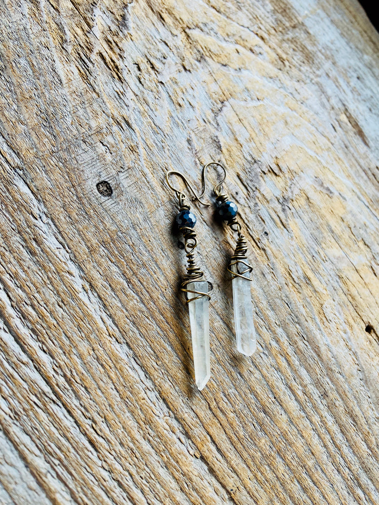TIBETAN QUARTZ TERAHERTZ EARRINGS