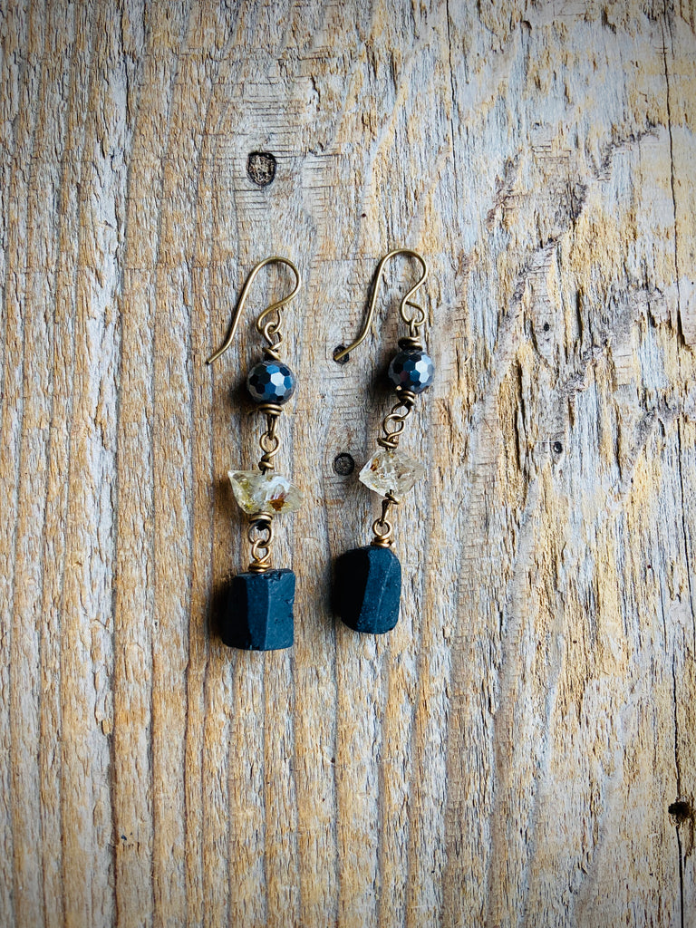 BLACK TOURMALINE EARRINGS