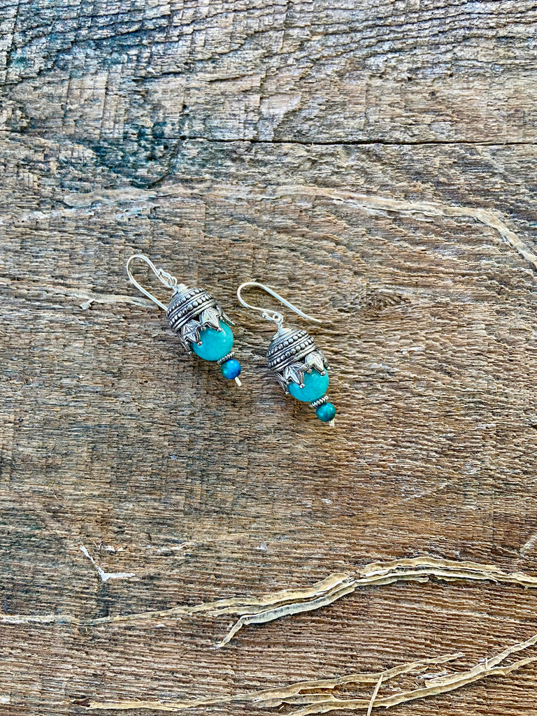AMAZONITE EARRINGS SILVER