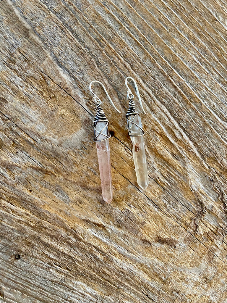 CRYSTAL QUARTZ EARRINGS SILVER