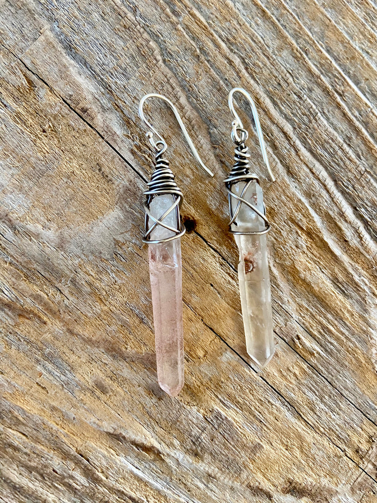 CRYSTAL QUARTZ EARRINGS SILVER