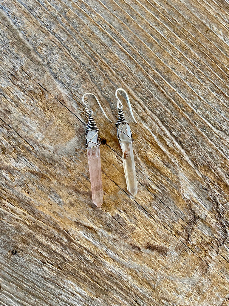 CRYSTAL QUARTZ EARRINGS SILVER