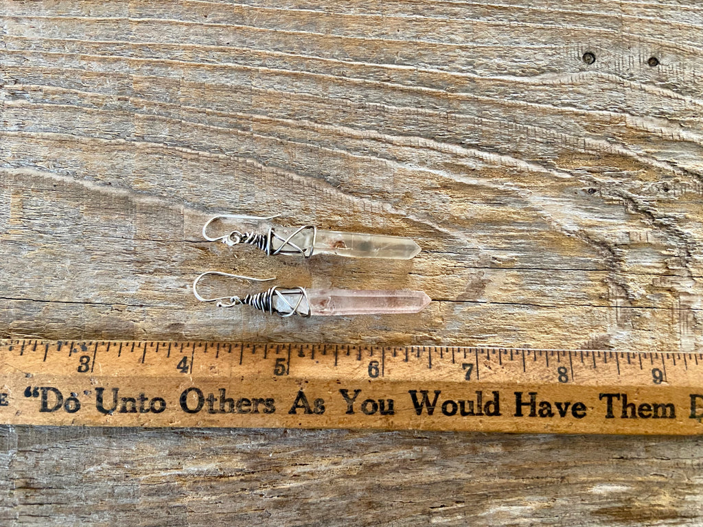 CRYSTAL QUARTZ EARRINGS SILVER