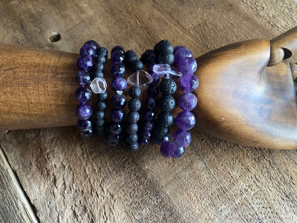 AMETHYST LAVA ROCK BRACELET