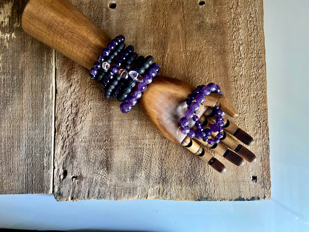 AMETHYST LAVA ROCK BRACELET
