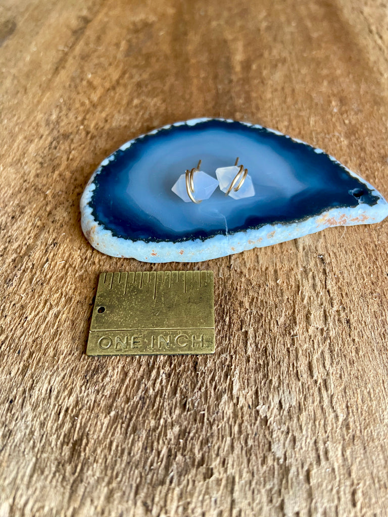 CHALCEDONY STUD EARRINGS