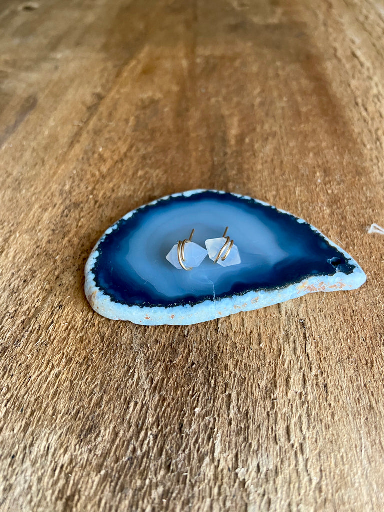 CHALCEDONY STUD EARRINGS