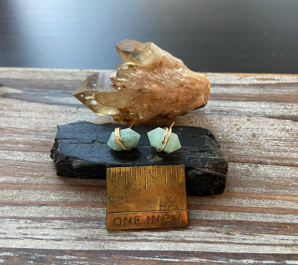AMAZONITE STUD EARRINGS