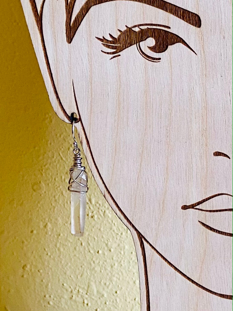 CRYSTAL QUARTZ EARRINGS SILVER