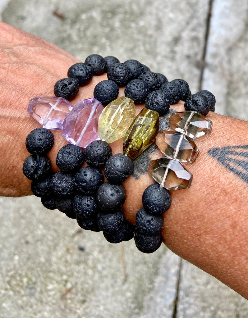 LAVA ROCK AMETHYST BRACELET