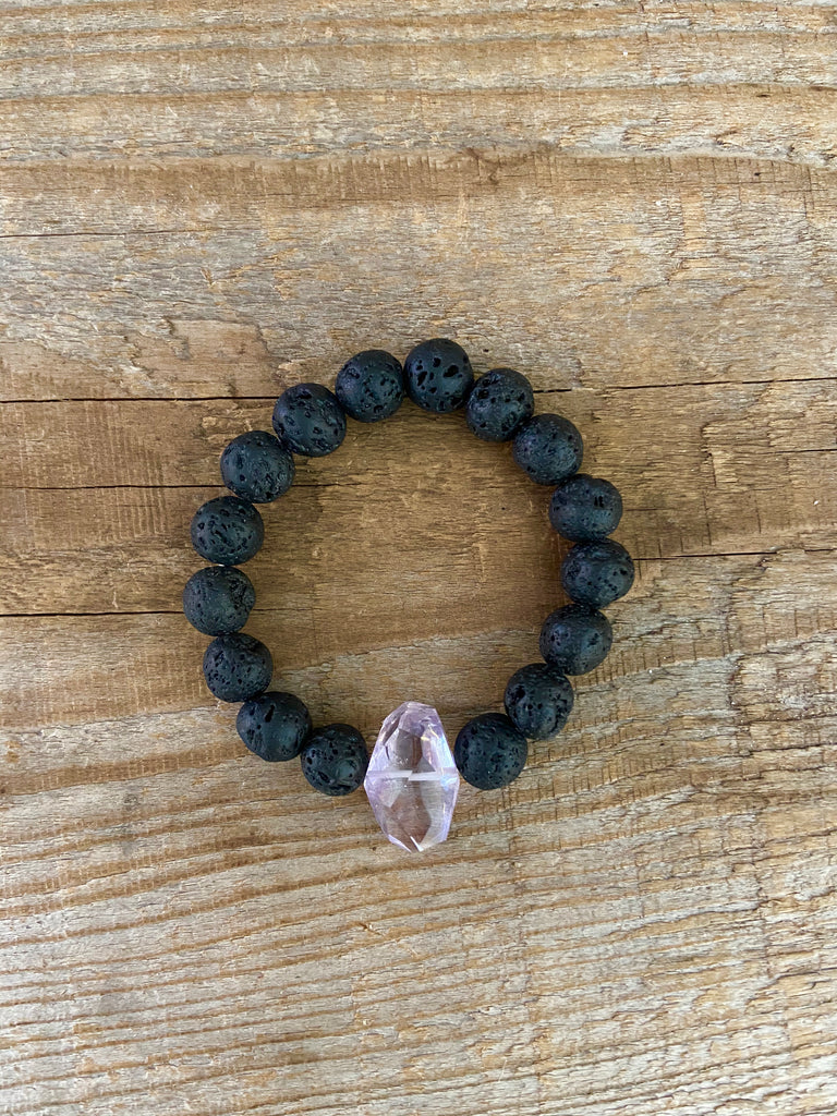 AMETHYST ~ LAVA ROCK BRACELET