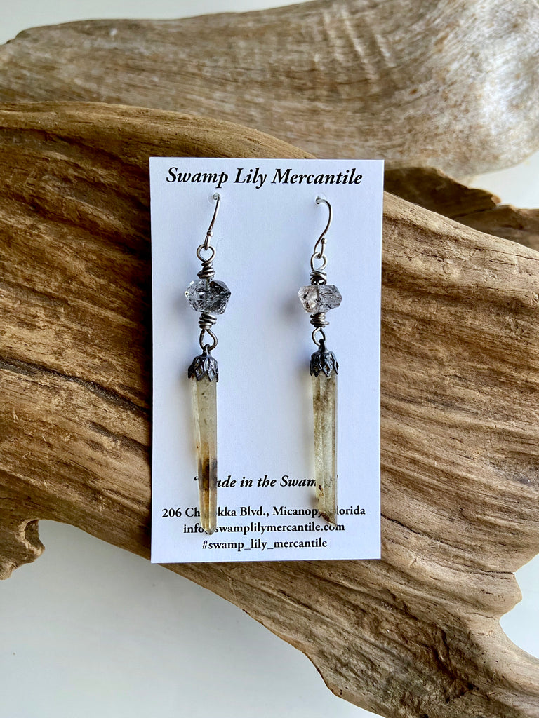 GOLDEN TIBETAN QUARTZ EARRINGS