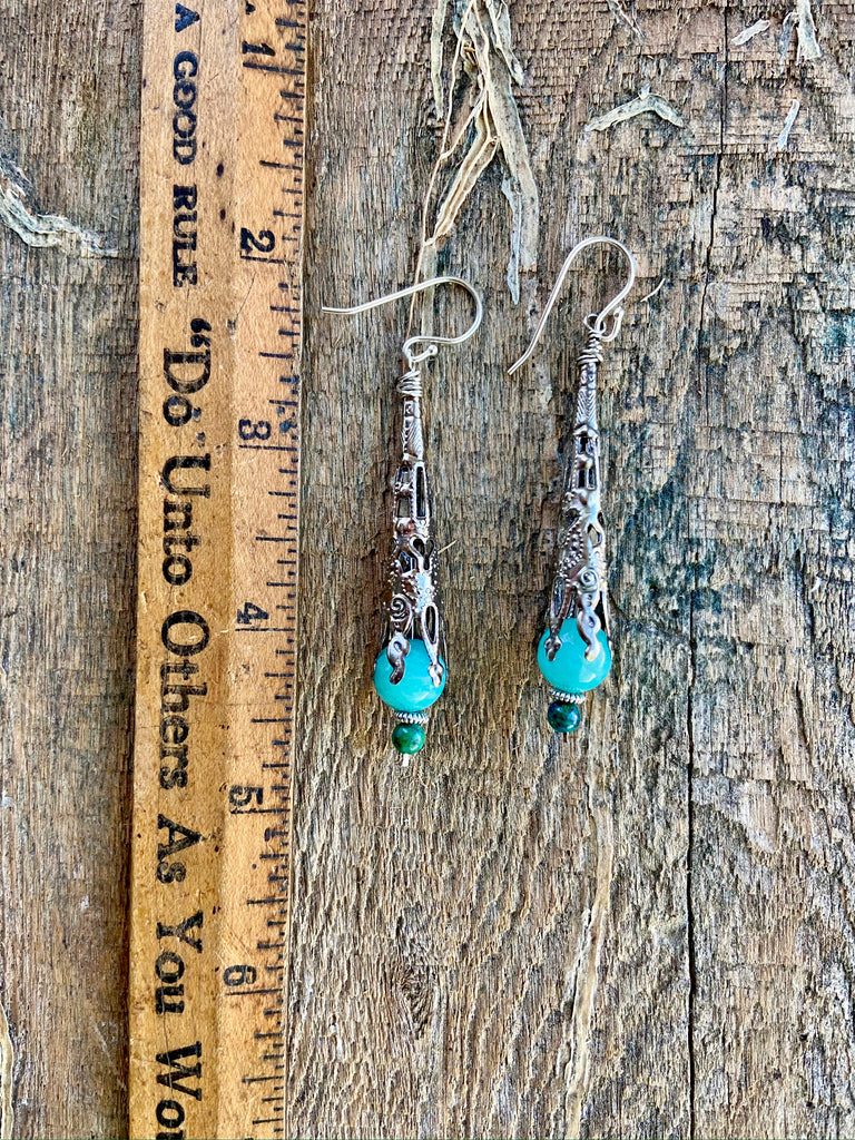 AMAZONITE EARRINGS SILVER