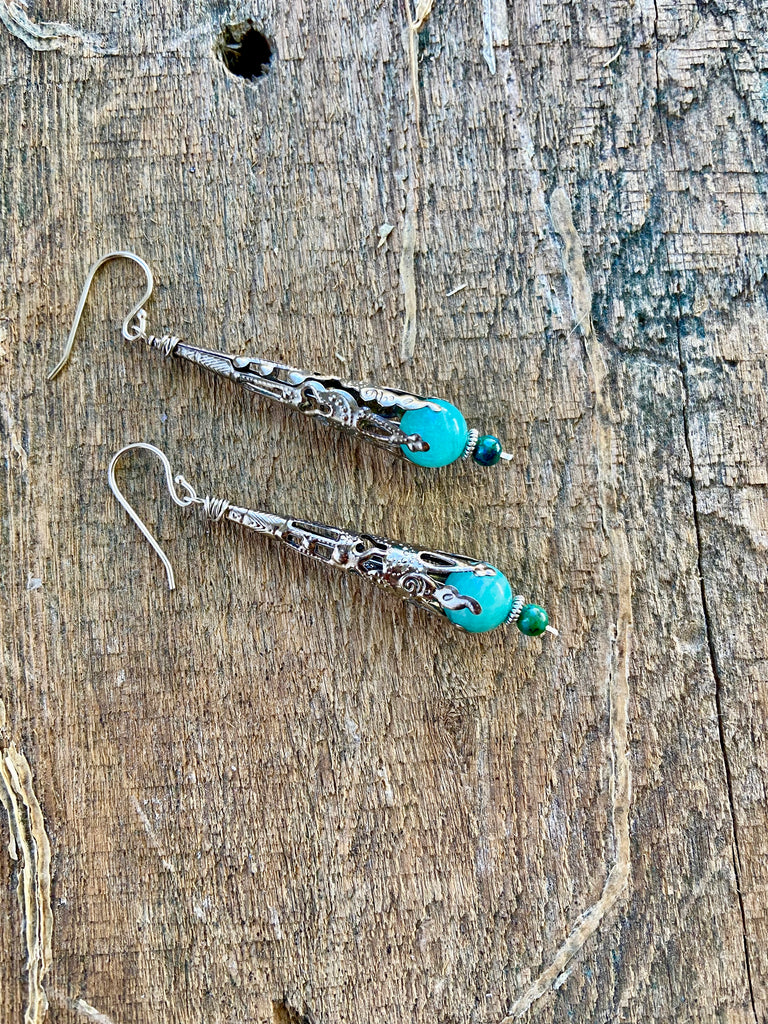 AMAZONITE EARRINGS SILVER