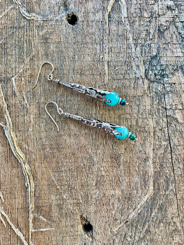 AMAZONITE EARRINGS SILVER